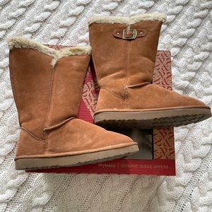 Genuine suede winter boots